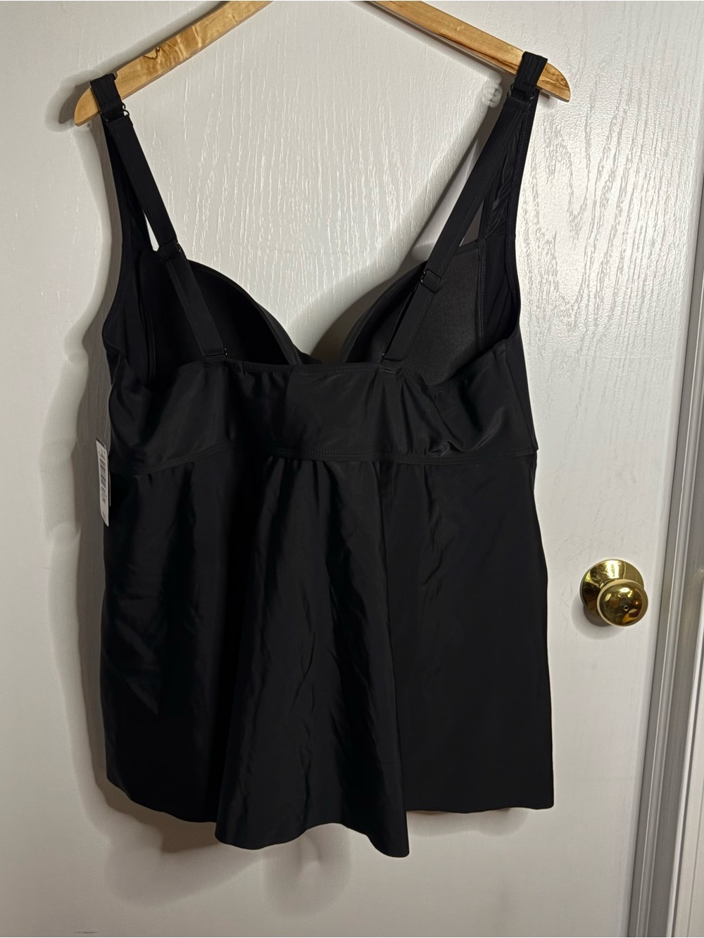 Torrid Wire-Free Push-Up Tie-Front Tankini Swim Top Black 3X D/DD Convert Straps - Picture 2 of 6